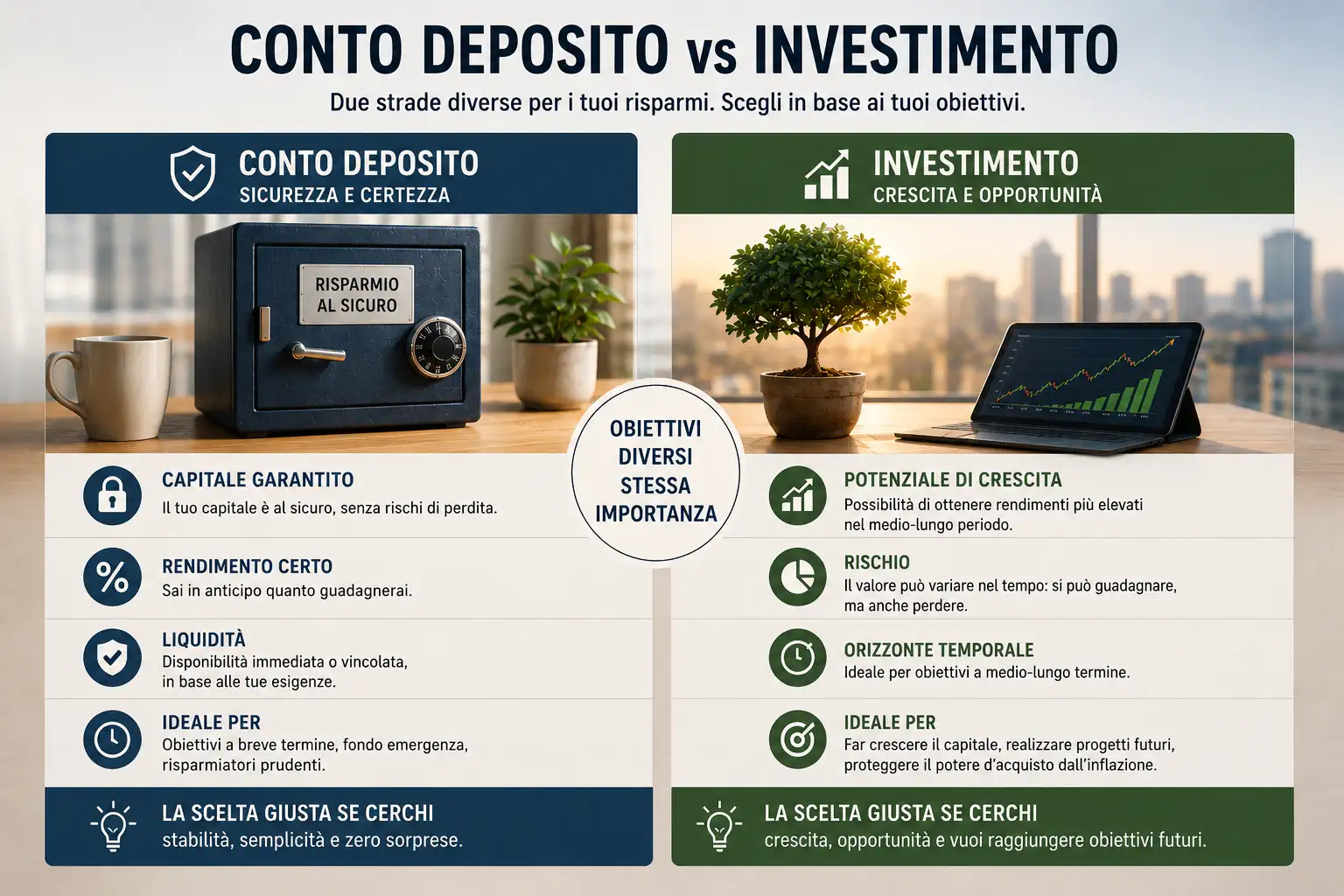 Conto deposito vs investimento: la differenza fondamentale